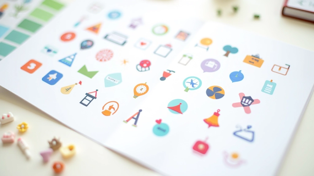 Grid of colorful icons showing different styles and variations in a design system
